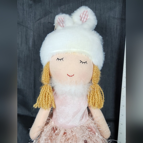 🩷 Jolie Fleur 22" Girl Ballerina Bunny Rabbit Doll Shelf Sitter Pink 🩷 - Picture 2 of 11